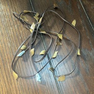 J Crew Vintage Leather Leaves Blue Flower Belt Brown